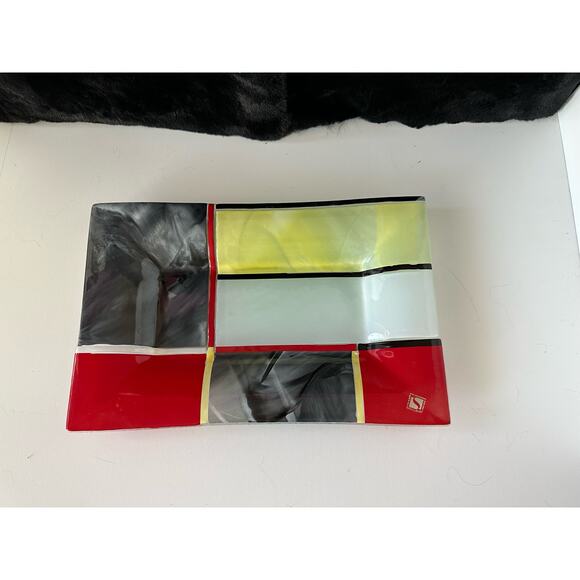 Sebino Arte glass tray, multi colored handmade in Italy NOS 2010-2019 - Picture 7 of 8